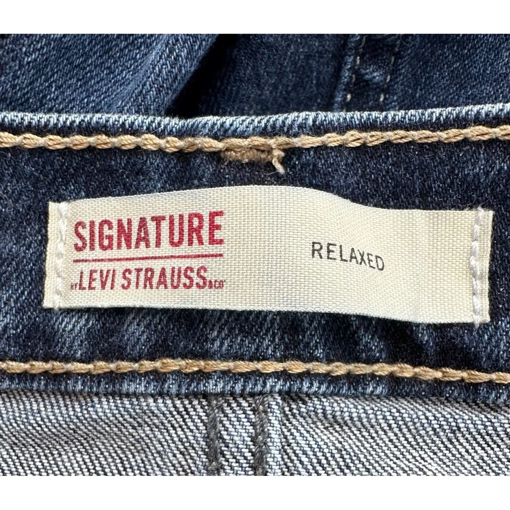 Levi Strauss Signature RELAXED Straight Leg Dark Wash Denim Jeans Men's 42 x 32
